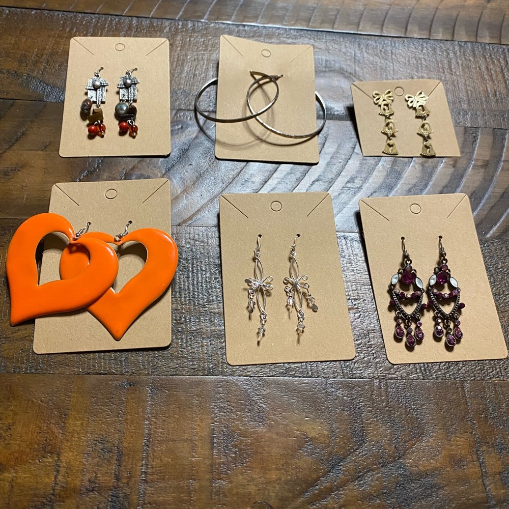 Lot of 6 Earrings Pierced Jewelry